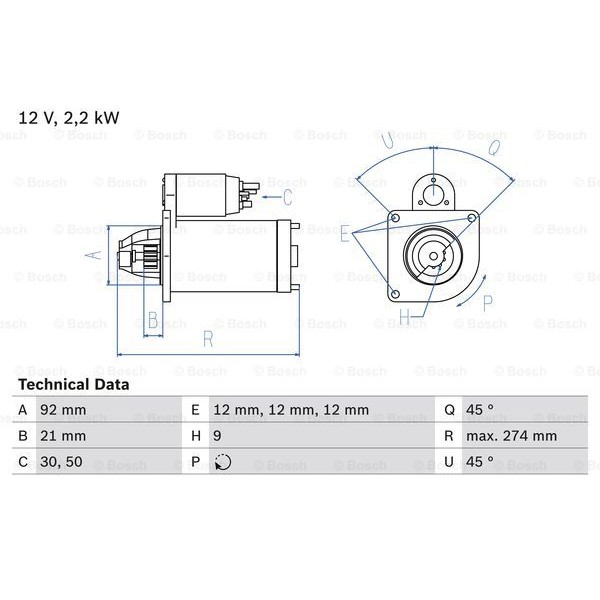 Слика на Анласер BOSCH 0 986 016 210 за Land Rover Discovery 1 (LJ,LG) 2.5 TDI 4x4 - 113 коњи дизел