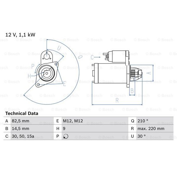 Слика на Анласер BOSCH 0 986 016 330 за Audi 100 Avant (4A, C4) 2.0 E quattro - 115 коњи бензин