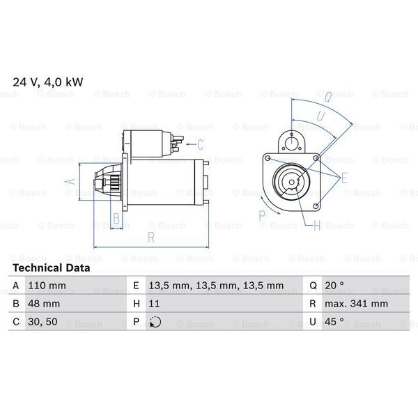 Слика на Анласер BOSCH 0 986 017 980 за камион DAF 75 FAG 75.270,FAN 75.270 - 272 коњи дизел