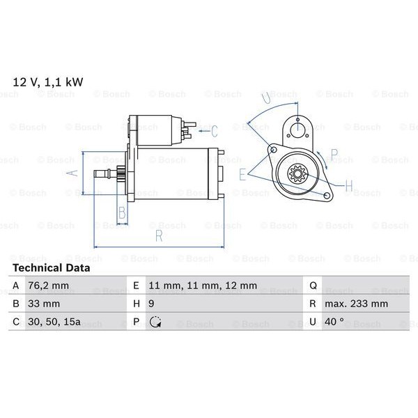 Слика на Анласер BOSCH 0 986 018 200 за VW Corrado (53i) 1.8 G60 - 160 коњи бензин