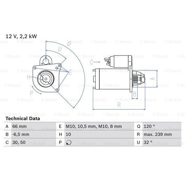 Слика на Анласер BOSCH 0 986 020 141 за Renault Master 2 Bus (JD,ND) 2.5 dCi - 120 коњи дизел