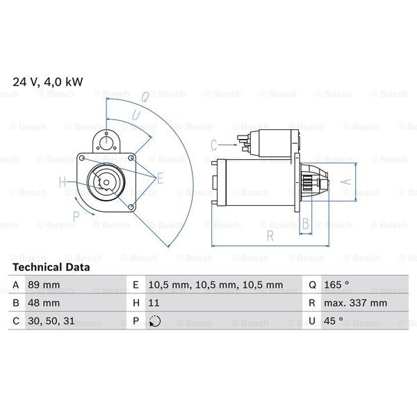 Слика на Анласер BOSCH 0 986 020 190 за камион Volvo FL 180-13 - 180 коњи дизел