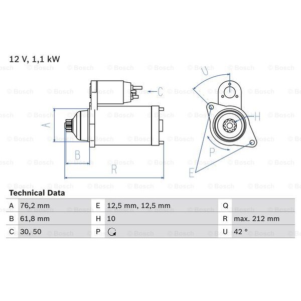 Слика на Анласер BOSCH 0 986 020 230 за Audi A3 (8P1) 1.6 FSI - 115 коњи бензин