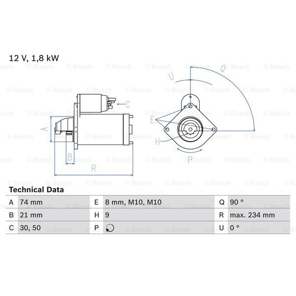 Слика на Анласер BOSCH 0 986 021 230 за BMW 3 Sedan E90 320 d - 163 коњи дизел