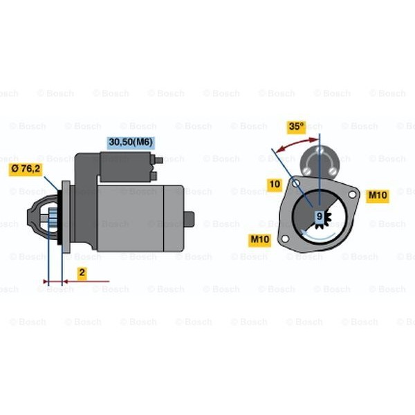 Слика на Анласер BOSCH 0 986 021 620 за Volvo S60 Sedan 2.4 D5 - 185 коњи дизел