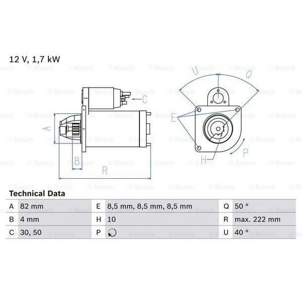 Слика на Анласер BOSCH 0 986 022 061 за Opel Astra H GTC 1.9 CDTi 16V - 120 коњи дизел