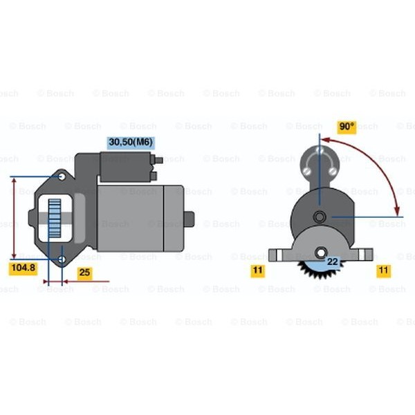 Слика на Анласер BOSCH 0 986 022 561 за Ford Mondeo 2 (BAP) 2.5 24V - 170 коњи бензин