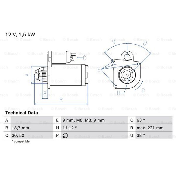 Слика на Анласер BOSCH 0 986 022 790 за Citroen C4 Grand Picasso UA 1.6 HDi 110 - 112 коњи дизел