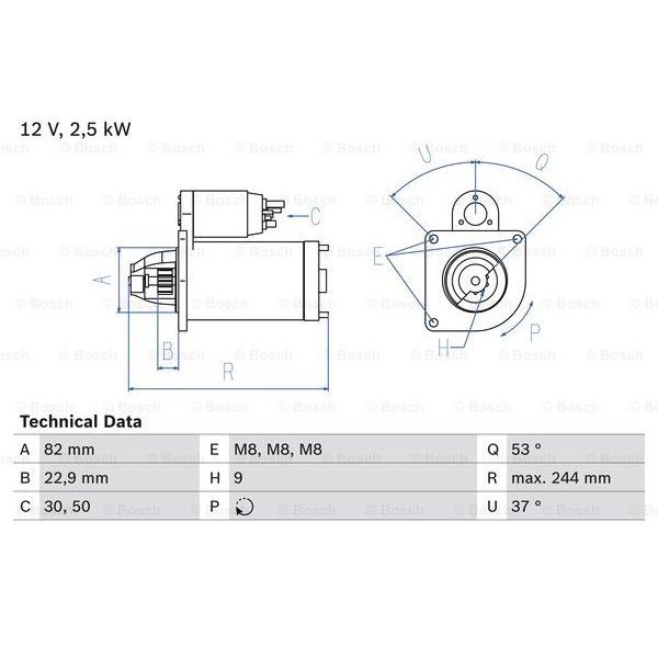 Слика на Анласер BOSCH 0 986 023 120 за Fiat Ducato Platform 250 160 Multijet 3,0 D - 158 коњи дизел