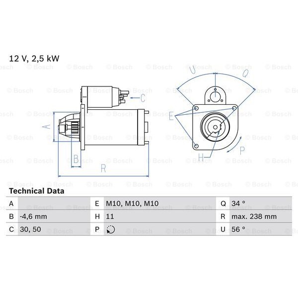 Слика на Анласер BOSCH 0 986 023 850 за Mitsubishi Outlander (CW) 2.2 DI-D - 177 коњи дизел