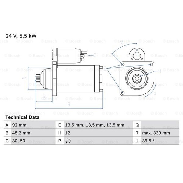 Слика на Анласер BOSCH 0 986 025 060 за камион Mercedes Actros 1996 1840 K - 394 коњи дизел