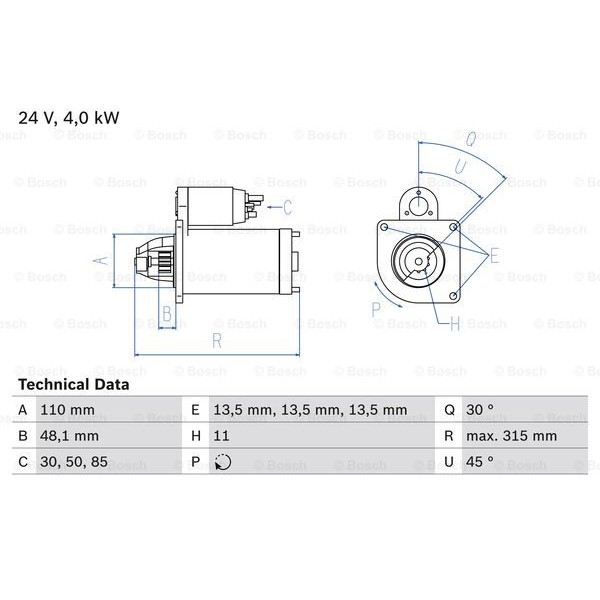 Слика на Анласер BOSCH 0 986 025 890 за камион DAF CF 75 FA 75.360 - 360 коњи дизел