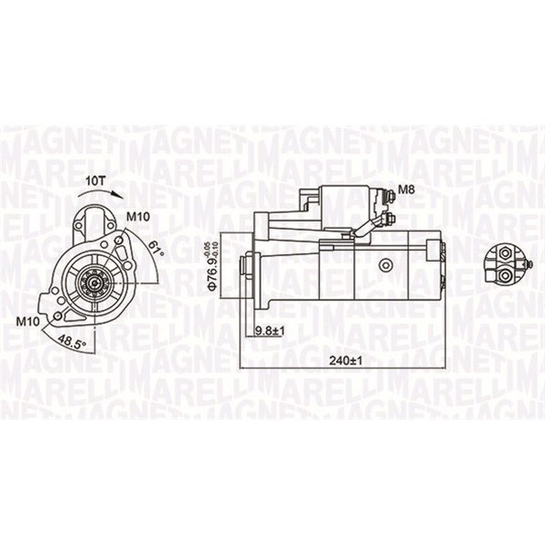 Слика на Анласер MAGNETI MARELLI 063721221010 за Mitsubishi Pajero (V3,V2,V4 W) TD (V46W) - 125 коњи дизел