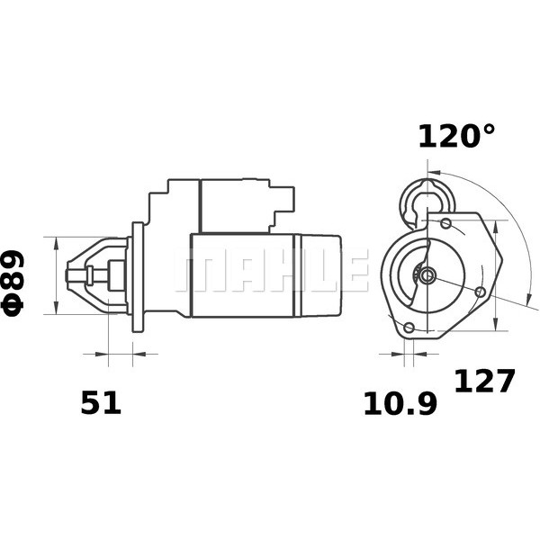 Слика на Анласер MAHLE MS 100 за камион Iveco Eurocargo 80 E 18 tector, 80 E 18 D tector, 80 E 18 DP tector - 181 коњи дизел