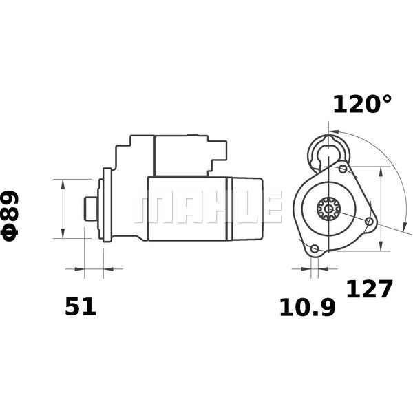 Слика на Анласер MAHLE MS 139 за камион Iveco Eurocargo 100 E 22 W tector, 100 E 22 WS tector - 218 коњи дизел