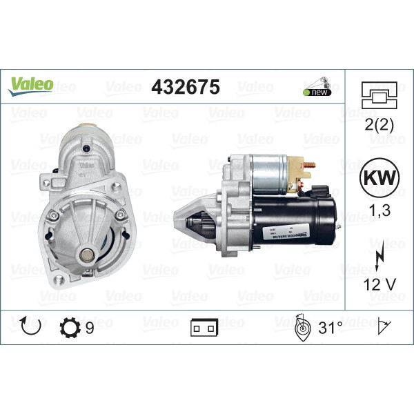 Слика на Анласер VALEO NEW ORIGINAL PART 432675 за Mercedes CLK Convertible (a208) 230 Kompressor (208.447) - 193 коњи бензин