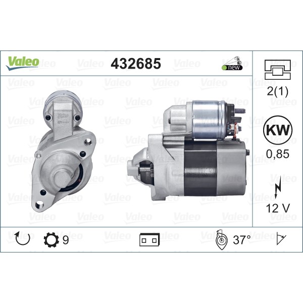 Слика на Анласер VALEO NEW ORIGINAL PART 432685 за Nissan Kubistar Box 1.2 16V - 75 коњи бензин