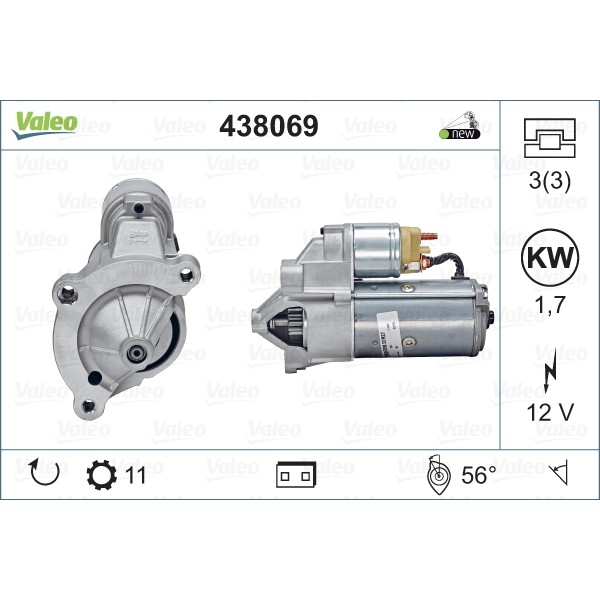 Слика на Анласер VALEO NEW ORIGINAL PART 438069 за Citroen Jumper BOX 230L 1.9 D - 68 коњи дизел