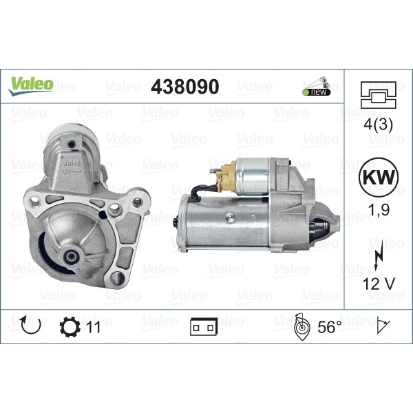 Слика на Анласер VALEO NEW ORIGINAL PART 438090 за Renault Megane 2 Saloon 1.9 dCi - 131 коњи дизел