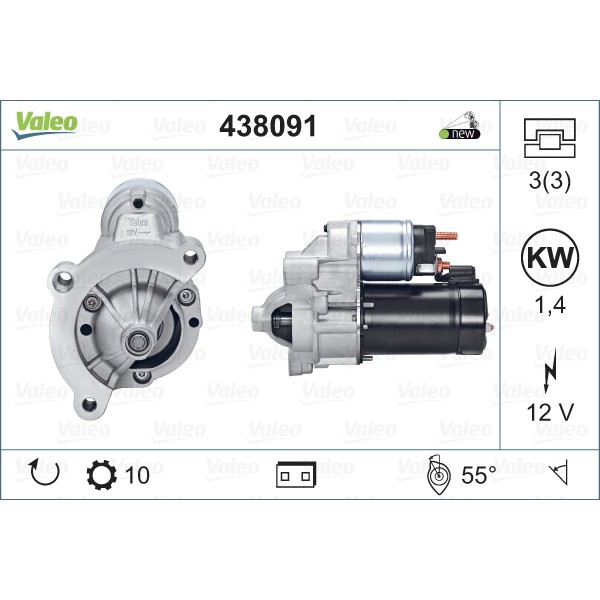 Слика на Анласер VALEO NEW ORIGINAL PART 438091 за Citroen Jumpy U6U 2.0 i 16V - 138 коњи бензин