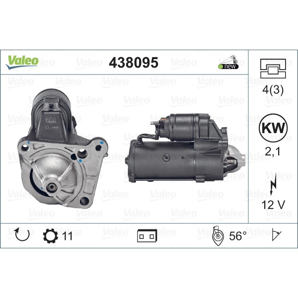 Слика на Анласер VALEO NEW ORIGINAL PART 438095 за Renault Laguna 2 Sport Tourer (KG0-1) 1.9 dCi (KG1V) - 130 коњи дизел