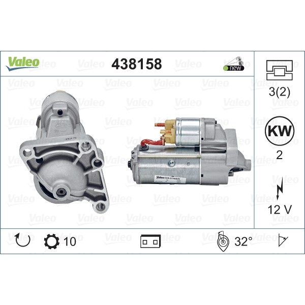 Слика на Анласер VALEO NEW ORIGINAL PART 438158 за Renault Laguna 2 Grandtour (KG0-1) 2.2 dCi (KG0F) - 150 коњи дизел