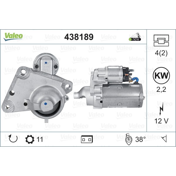 Слика на Анласер VALEO NEW ORIGINAL PART 438189 за Citroen C3 II Hatchback 1.6 HDi 110 - 112 коњи дизел