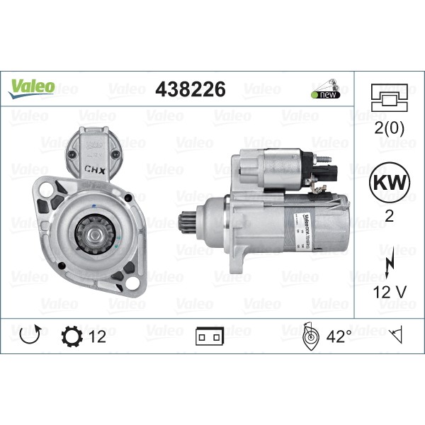 Слика на Анласер VALEO NEW ORIGINAL PART 438226 за VW Multivan 5 2.0 TSI - 150 коњи бензин