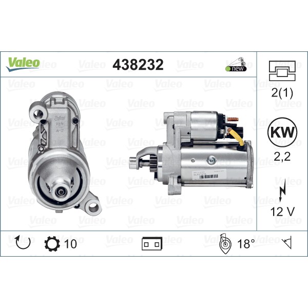 Слика на Анласер VALEO NEW ORIGINAL PART 438232 за Audi A6 Sedan (4G2, C7) 3.0 TDI - 204 коњи дизел