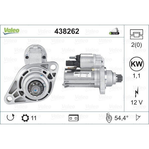 Слика на Анласер VALEO NEW ORIGINAL PART 438262 за Seat Leon (5F1) 1.4 TSI - 150 коњи бензин