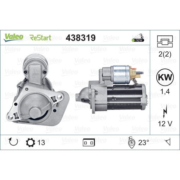 Слика на Анласер VALEO NEW STOP&START ORIGINAL PART 438319 за Renault Kangoo Express (FW0-1) 1.5 dCi 90 (FW18) - 91 коњи дизел