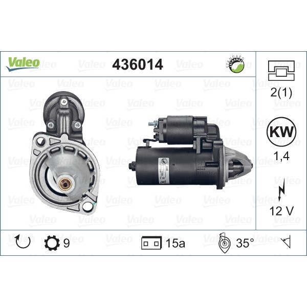 Слика на Анласер VALEO REMANUFACTURED PREMIUM 436014 за Audi 100 Sedan (44, 44Q, C3) 2.3 E - 133 коњи бензин