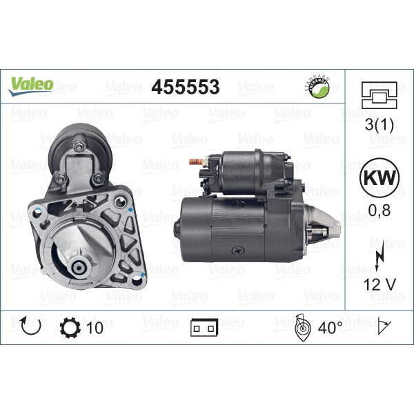 Слика на Анласер VALEO REMANUFACTURED PREMIUM 455553 за Fiat Punto 176 75 1.2 - 73 коњи бензин