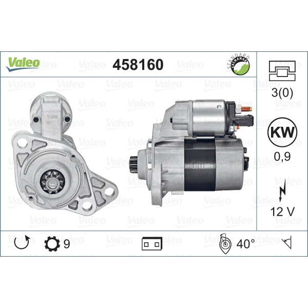 Слика на Анласер VALEO REMANUFACTURED PREMIUM 458160 за VW Golf 4 Variant (1J5) 1.6 - 102 коњи бензин