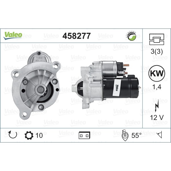 Слика на Анласер VALEO REMANUFACTURED PREMIUM 458277 за Citroen Jumpy U6U 2.0 i 16V - 138 коњи бензин