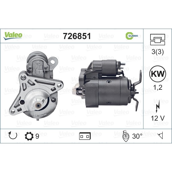 Слика на Анласер VALEO REMANUFACTURED RCB 726851 за Renault Master Van (T) 28-35 2.0 - 80 коњи бензин