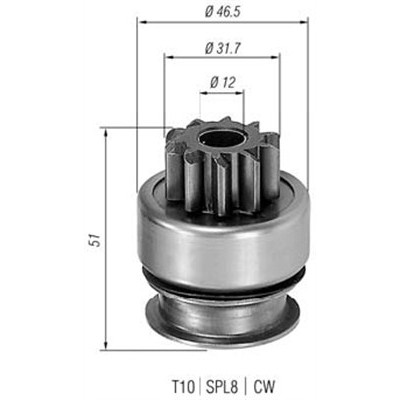 Слика на бендикс, стартер MAGNETI MARELLI 940113020177 за Mazda 323 C (BG) 1.8 16V GT - 128 коњи бензин