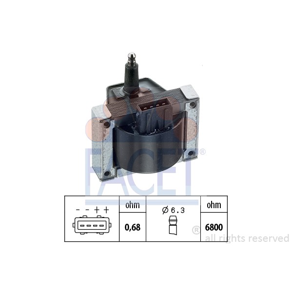 Слика на Бобина FACET Made in Italy - OE Equivalent 9.6055 за Citroen ZX N2 1.9 - 126 коњи бензин