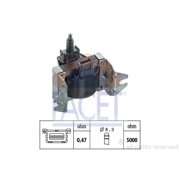 Слика на Бобина FACET Made in Italy - OE Equivalent 9.6128 за Renault Extra Van 1.2  (F406, G40A) - 55 коњи бензин