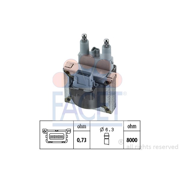 Слика на Бобина FACET Made in Italy - OE Equivalent 9.6176 за Renault Laguna Nevada (K56) 3.0 (K56R, K565) - 167 коњи бензин