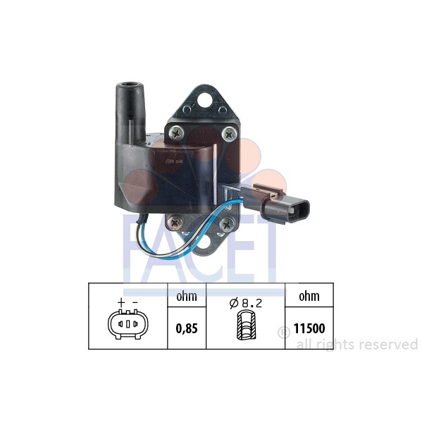 Слика на Бобина FACET Made in Italy - OE Equivalent 9.6184 за Mitsubishi Lancer 3 Station Wagon (C1V,C3V) 1.8 4WD (C37V) - 86 коњи бензин