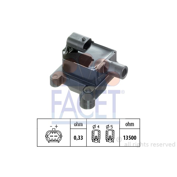 Слика на Бобина FACET Made in Italy - OE Equivalent 9.6297 за Alfa Romeo 147 (937) Hatchback 1.6 16V T.SPARK (937AXB1A) - 120 коњи бензин