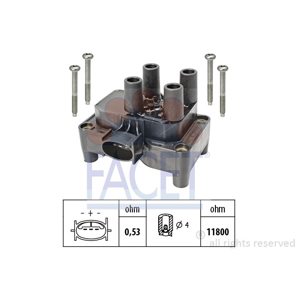 Слика на Бобина FACET Made in Italy - OE Equivalent 9.6432 за Ford Fiesta 5 (jh,jd) 1.6 TDCi - 90 коњи дизел