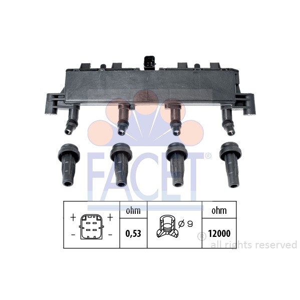 Слика на Бобина FACET OE Equivalent 9.6303 за Citroen Xsara N1 1.6 i - 88 коњи бензин