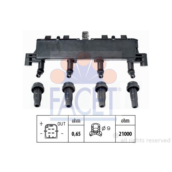 Слика на Бобина FACET OE Equivalent 9.6305 за Citroen Berlingo BOX M 1.4 i bivalent (MBKFW) - 75 коњи Бензин/Метан (CNG)