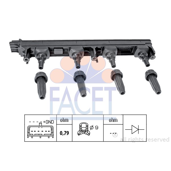 Слика на Бобина FACET OE Equivalent 9.6376 за Citroen C4 Picasso UD 2.0 i 16V - 140 коњи бензин