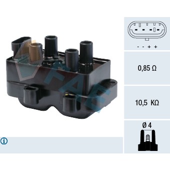 Слика на Бобина FAE 80222 за Renault Megane 1 (BA0-1) 1.6 e (BA0F, BA0S) - 90 коњи бензин