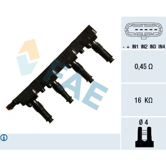 Слика на Бобина FAE 80257 за Opel Meriva B 1.7 CDTI - 110 коњи дизел