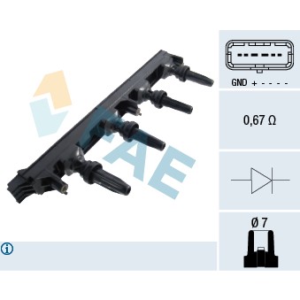 Слика на Бобина FAE 80278 за Citroen C4 Picasso UD 1.8 i 16V - 125 коњи бензин
