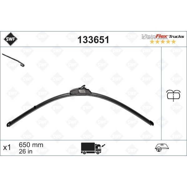 Слика на брисачи SWF ALTERNATIVE VISIOFLEX TRUCKS 133651 за камион Renault Premium 1 Route 385.24T,400.24T - 381 коњи дизел